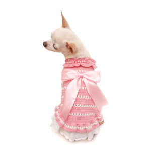Pretty Lady Crochet Dog Dress with Lace