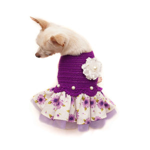 Royal Vacation Crochet Sweater Dress