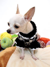 Cargar imagen en el visor de la galería, Black and White Knitted Dog Sweater Dress