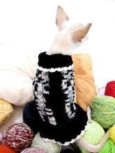 Cargar imagen en el visor de la galería, Black and White Knitted Dog Sweater Dress