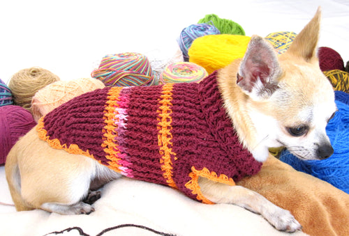 Red and Orange Turtleneck Sweater