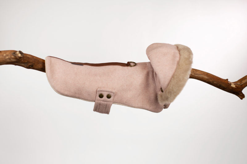 Pink Herringbone Hooded Jacket