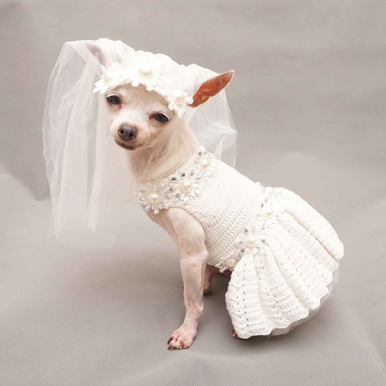 Dog wedding dress deals